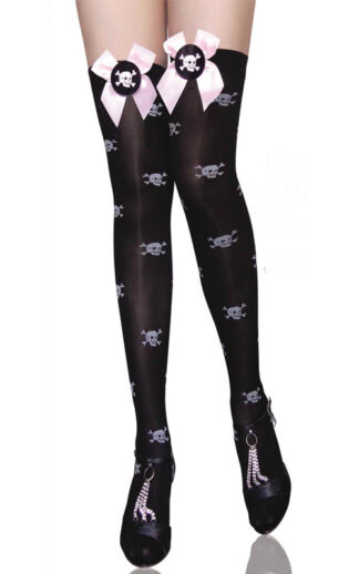 Skull Print Stockings