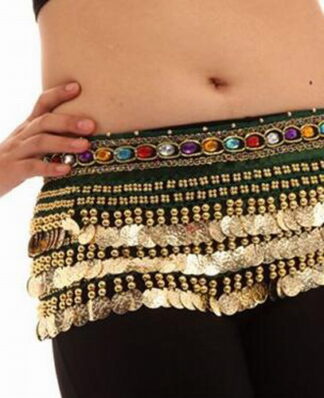 Belly Dancer Wavy Coin Sash Black