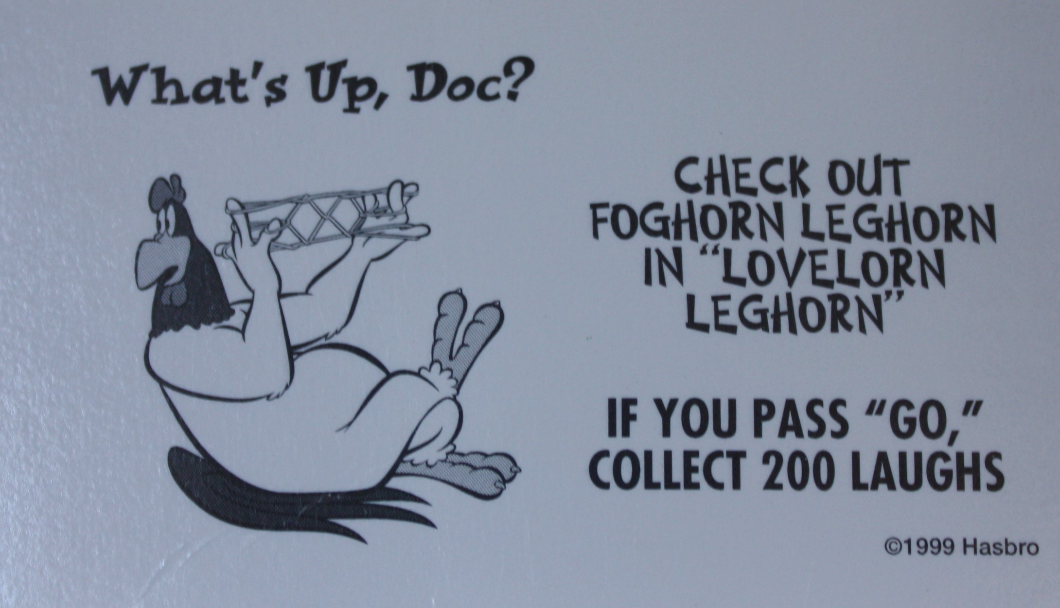 PARTS ONLY - Monopoly Looney Tunes - #8 What's Up Doc Card Only