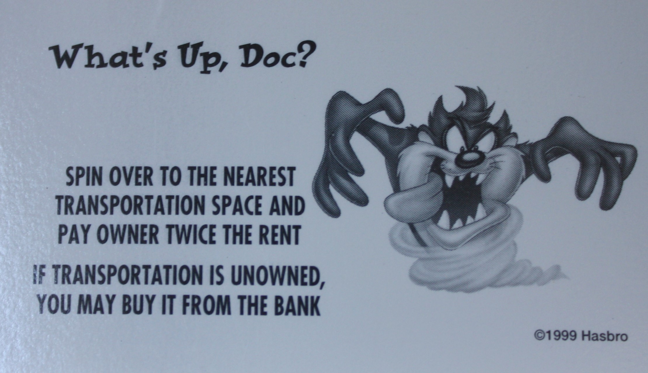 PARTS ONLY - Monopoly Looney Tunes - #15 What's Up Doc Card Only