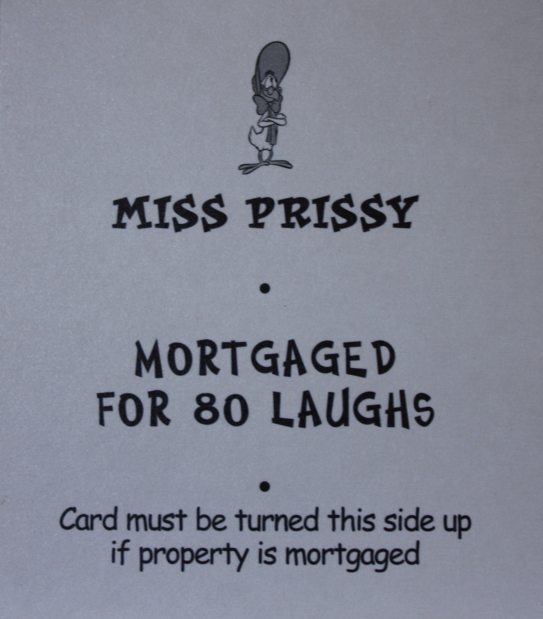 PARTS ONLY - Monopoly Looney Tunes - " Tweety's S.O.S. - Miss Prissy" Title Card Only