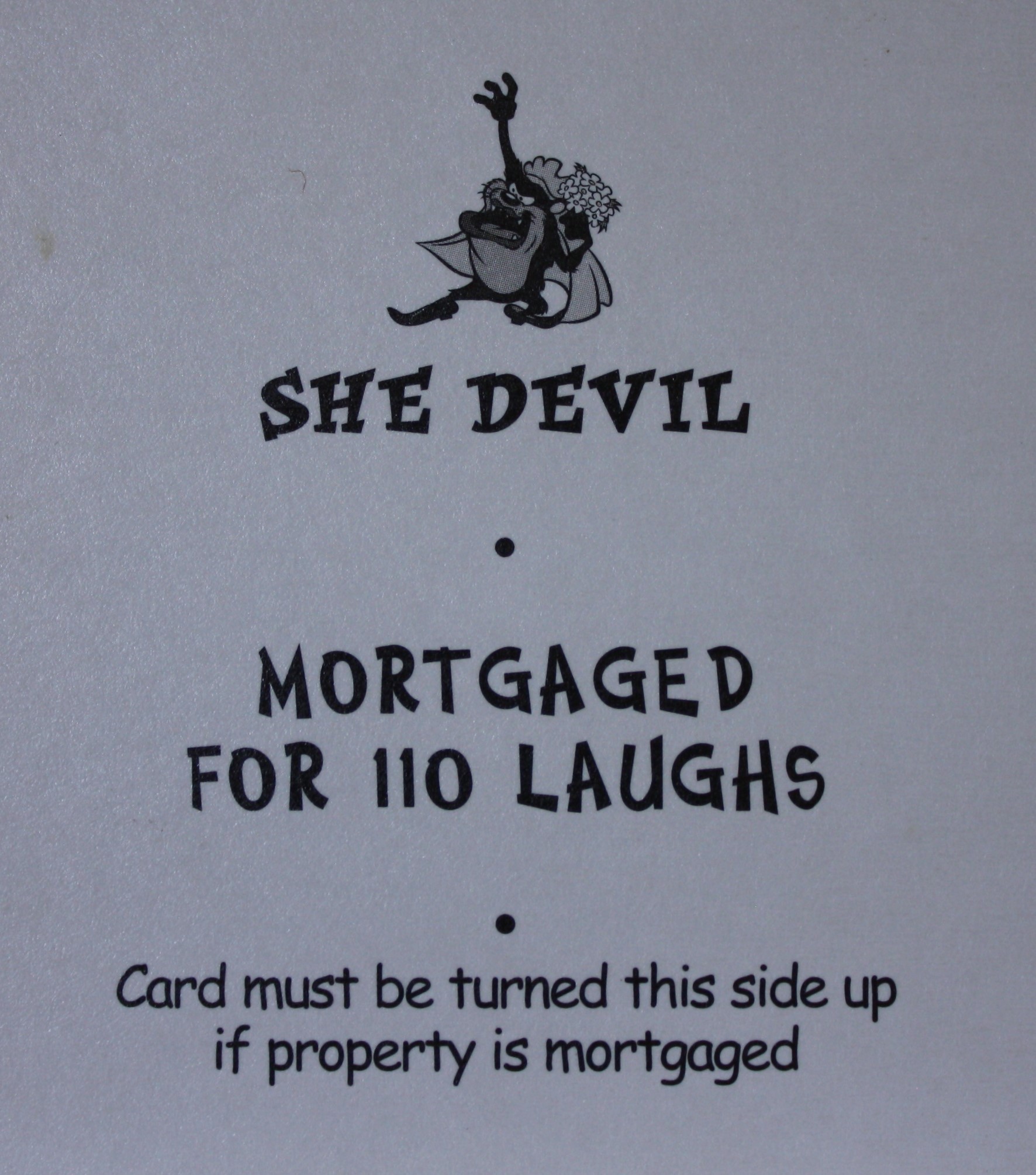 PARTS ONLY - Monopoly Looney Tunes - "Devil May Hare - She Devil" Title Card Only