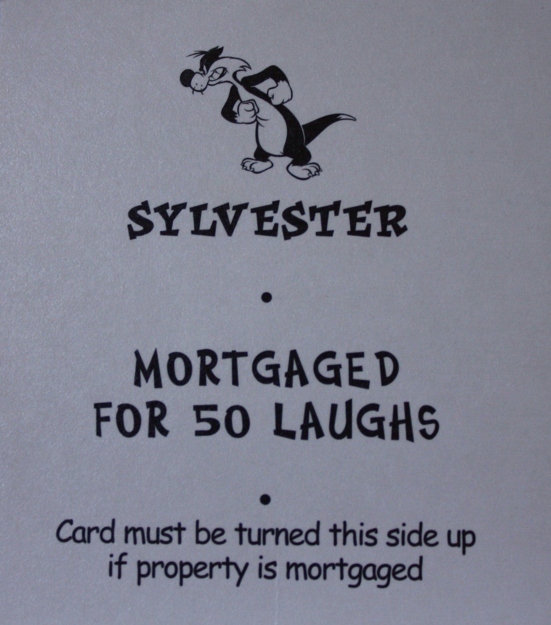 PARTS ONLY - Monopoly Looney Tunes - " Pop 'Im Pop - Sylvester" Title Card Only