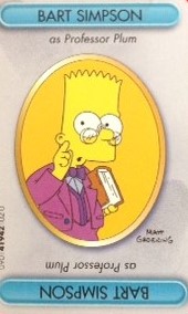 PARTS ONLY -Cluedo The Simpsons Board Game - (1) Bart Simpson Suspect Card Only
