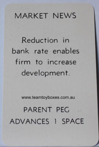 PARTS ONLY - Flutter Stock Exchange Board Game - (1) #8 Market News Card Only