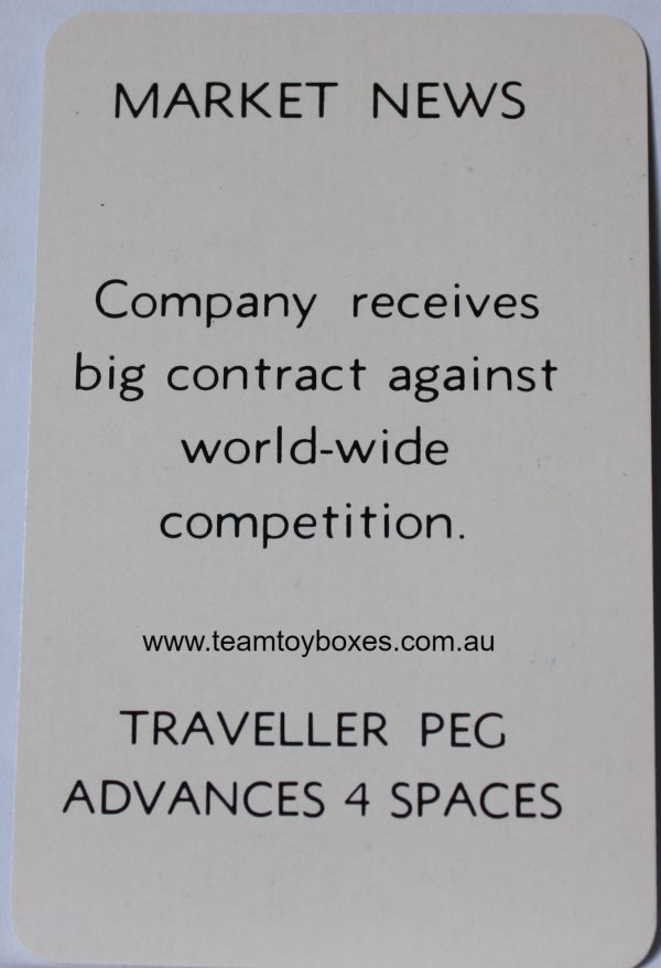 PARTS ONLY - Flutter Stock Exchange Board Game - (1) #9 Market News Card Only