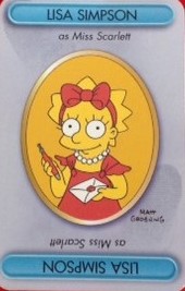 PARTS ONLY - Cluedo The Simpsons Board Game - (1) Lisa Simpson Suspect Card Only