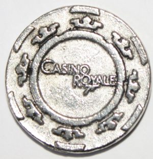 PARTS ONLY -Monopoly Ultimate James Bond Board Game -  Casino Royale Poker Chip Pewter Token (New)