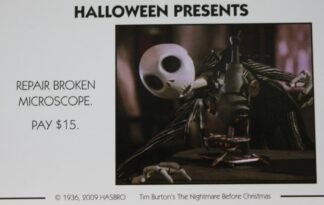 PARTS ONLY - Monopoly Tim Burton's The Nightmare Before Christmas Board Game - #15 Halloween Presents Card
