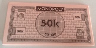 PARTS ONLY - Monopoly Board Game "City Edition"- Pack of 10 of 50K Money