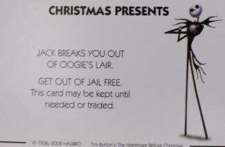 PARTS ONLY - Monopoly Tim Burton's The Nightmare Before Christmas Board Game - #1 Christmas Presents Card