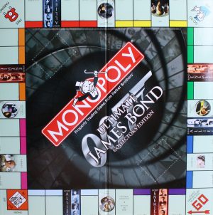 PARTS ONLY -Monopoly Ultimate James Bond Board Game - Game Board, 51 Location Labels (New)