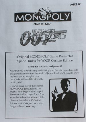PARTS ONLY -Monopoly Ultimate James Bond Board Game - (1) Rules (New) Only