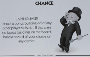 PARTS ONLY - Monopoly City Board Game - #11 Chance Card