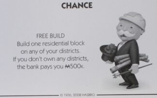 PARTS ONLY - Monopoly City Board Game - #22 Chance Card