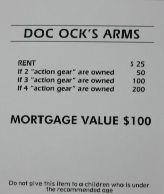 PARTS ONLY -Monopoly Board Game Spiderman Edition - "Doc Ock's Arms" Title Deed Card