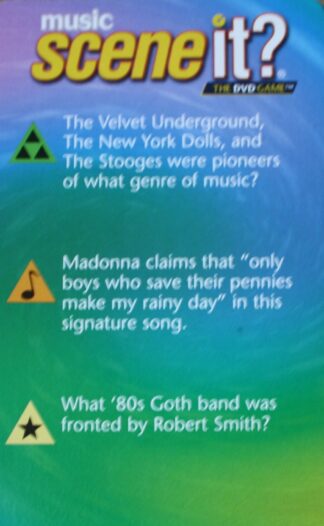 PARTS ONLY -Scene It Music Board Game - Trivia Cards (160)