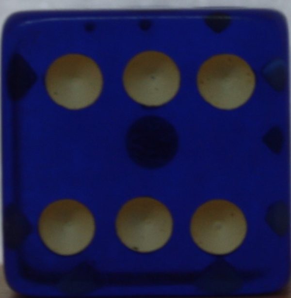 PARTS ONLY -Blue Translucent Die White Dots