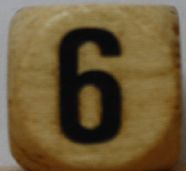 PARTS ONLY -Ivory Coloured Wooden Die with Black Numbers