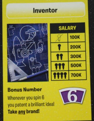 PARTS ONLY - The Game of Life "Empire" Board Game - Career "Inventor" Card