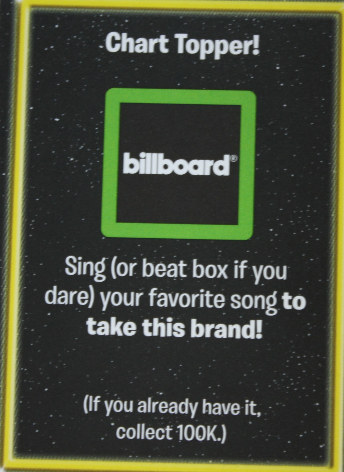 PARTS ONLY - The Game of Life "Empire" Board Game - Action "Chart Topper!" Card Only