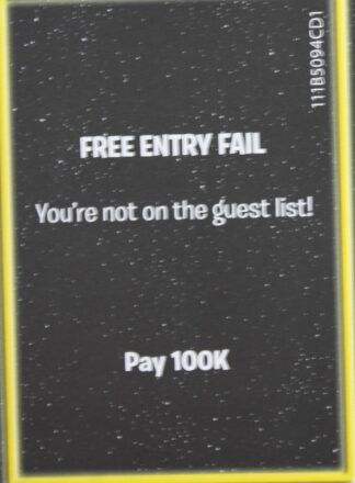 PARTS ONLY - The Game of Life "Empire" Board Game - Action "Free Entry Fail" Card Only