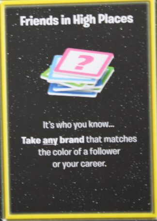 PARTS ONLY -The Game of Life "Empire" Board Game - Action "Friends In High Places" Card Only
