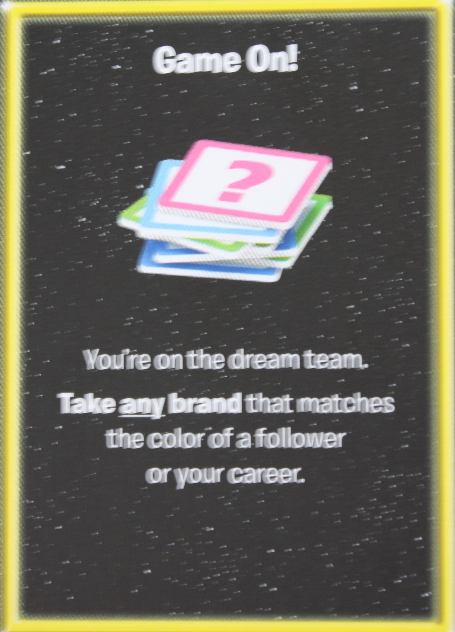 PARTS ONLY - The Game of Life "Empire" Board Game - (1) Action "Game On!" Card Only