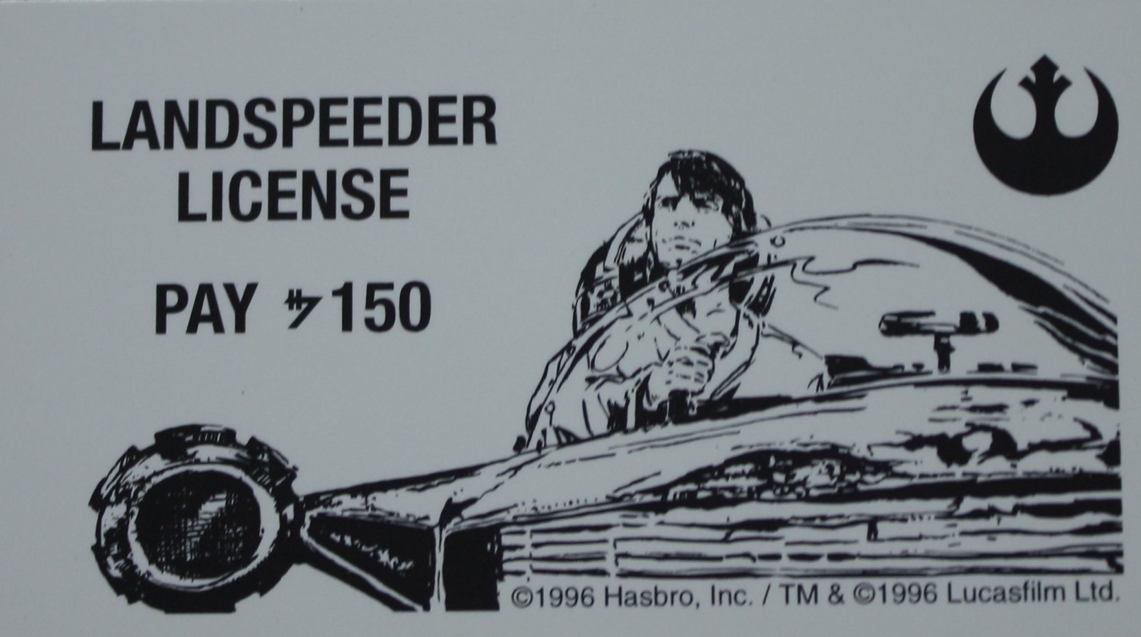 PARTS ONLY - Monopoly Star Wars Trilogy Board Game - #7 Rebel Card Only