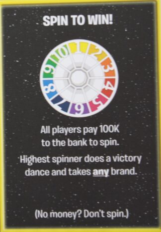 PARTS ONLY - The Game of Life "Empire" Board Game - Action "Spin To Win!" Card