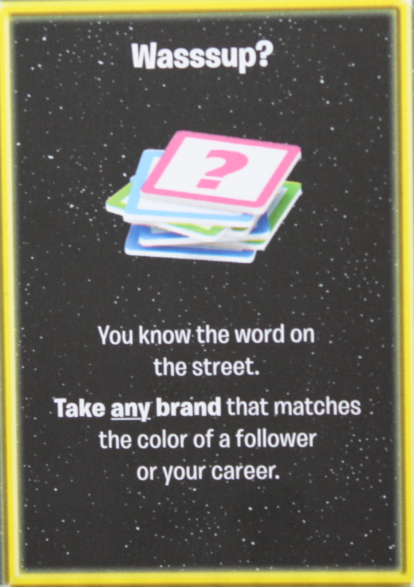 PARTS ONLY -The Game of Life "Empire" Board Game - Action "Wasssup?" Card