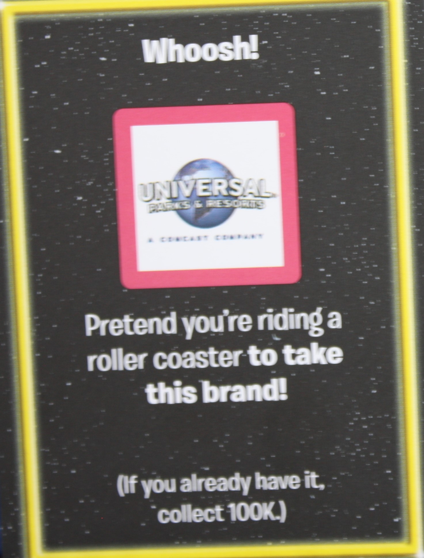 PARTS ONLY - The Game of Life "Empire" Board Game - Action "Whoosh!" Card Only