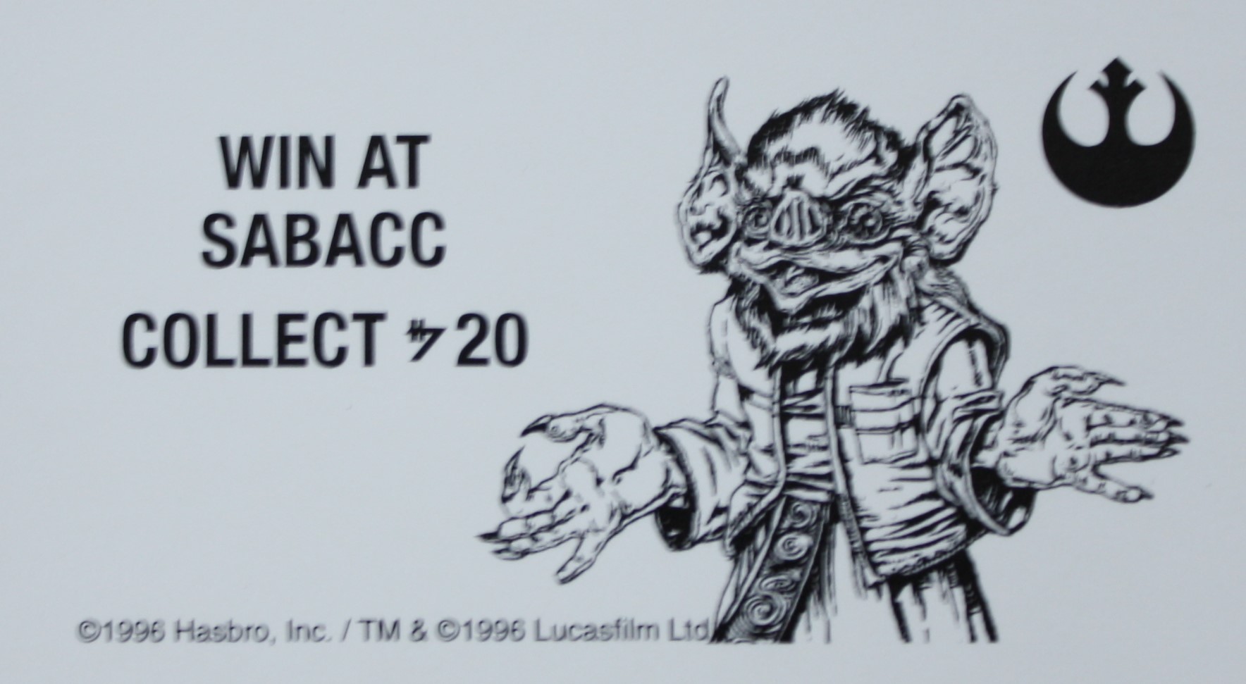 PARTS ONLY - Monopoly Star Wars Trilogy Board Game - #3 Rebel Card Only