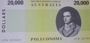PARTS ONLY -Poleconomy Board Game - Pack (10) $20,000 Money