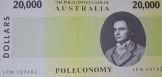 PARTS ONLY -Poleconomy Board Game - Pack (10) $20,000 Money