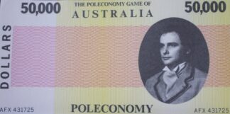 PARTS ONLY -Poleconomy Board Game - Pack (10) $50,000 Money