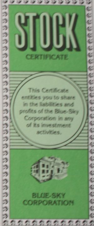 PARTS ONLY -Poleconomy Board Game - Stock Certificate