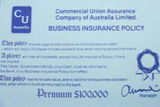 PARTS ONLY - Poleconomy Board Game - Commercial Union Business Insurance Policy