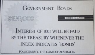 PARTS ONLY - Poleconomy Board Game - (1) Government Bond Card Only