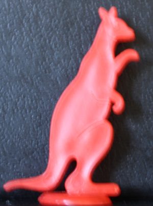 PARTS ONLY -Poleconomy Board Game - Red Plastic (5cm) Kangaroo Token