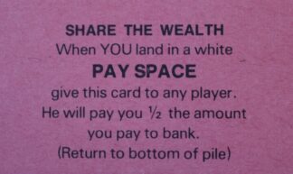 PARTS ONLY -The Game of Life Board Game 1976 New Zealand Version - (16) Share The Wealth Cards