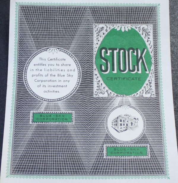 PARTS ONLY - Poleconomy Board Game - (1) Stock Certificate Only