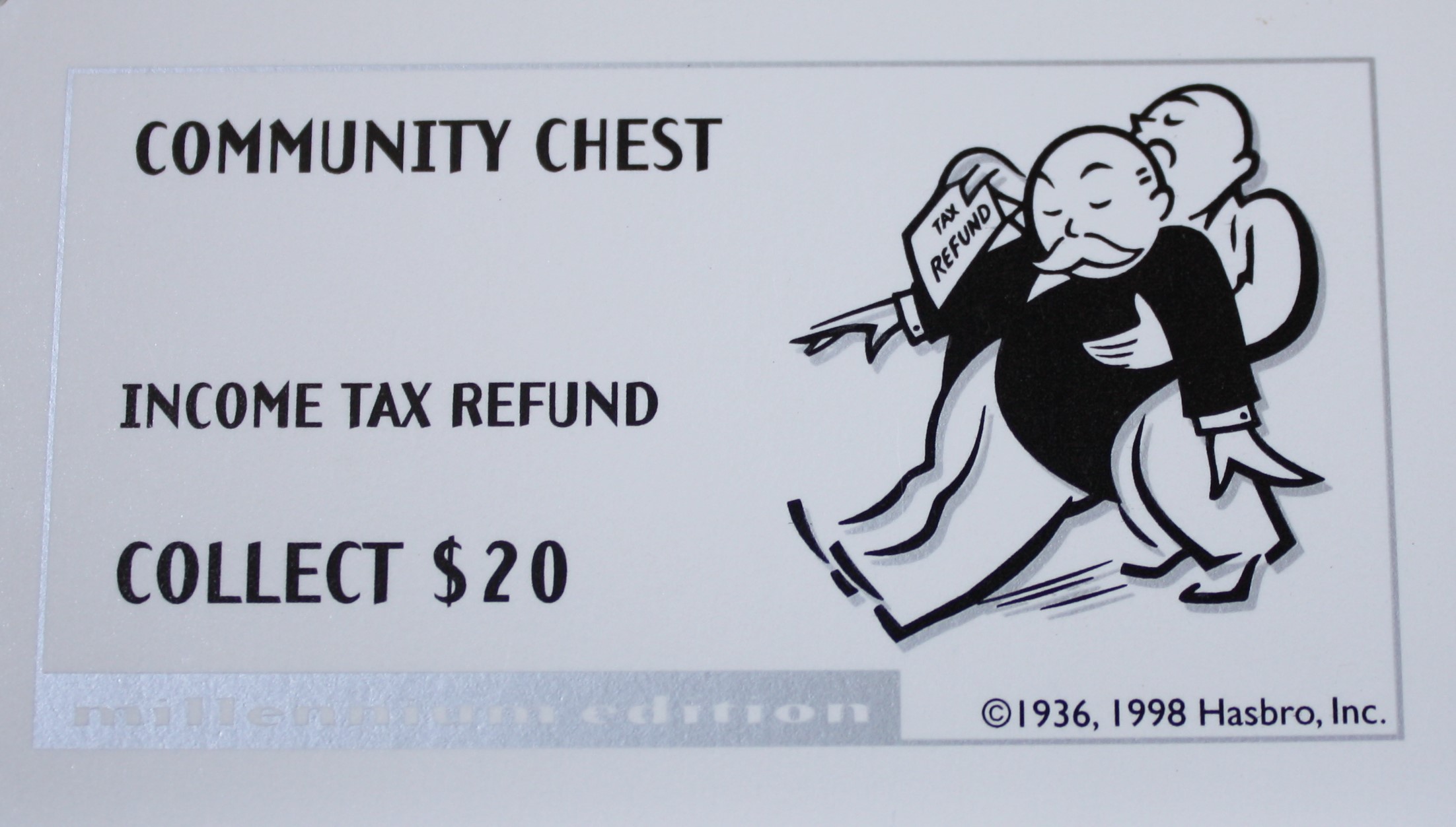 PARTS ONLY - Monopoly Board Game 2000 Millennium Tin Edition - #1 Community Chest Card Only