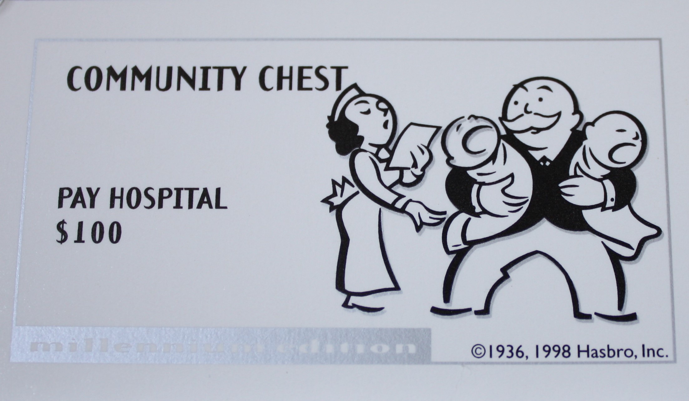 PARTS ONLY - Monopoly Board Game 2000 Millennium Tin Edition - #2 Community Chest Card Only