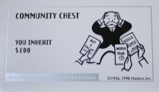 PARTS ONLY - Monopoly Board Game 2000 Millennium Tin Edition - #8 Community Chest Card Only