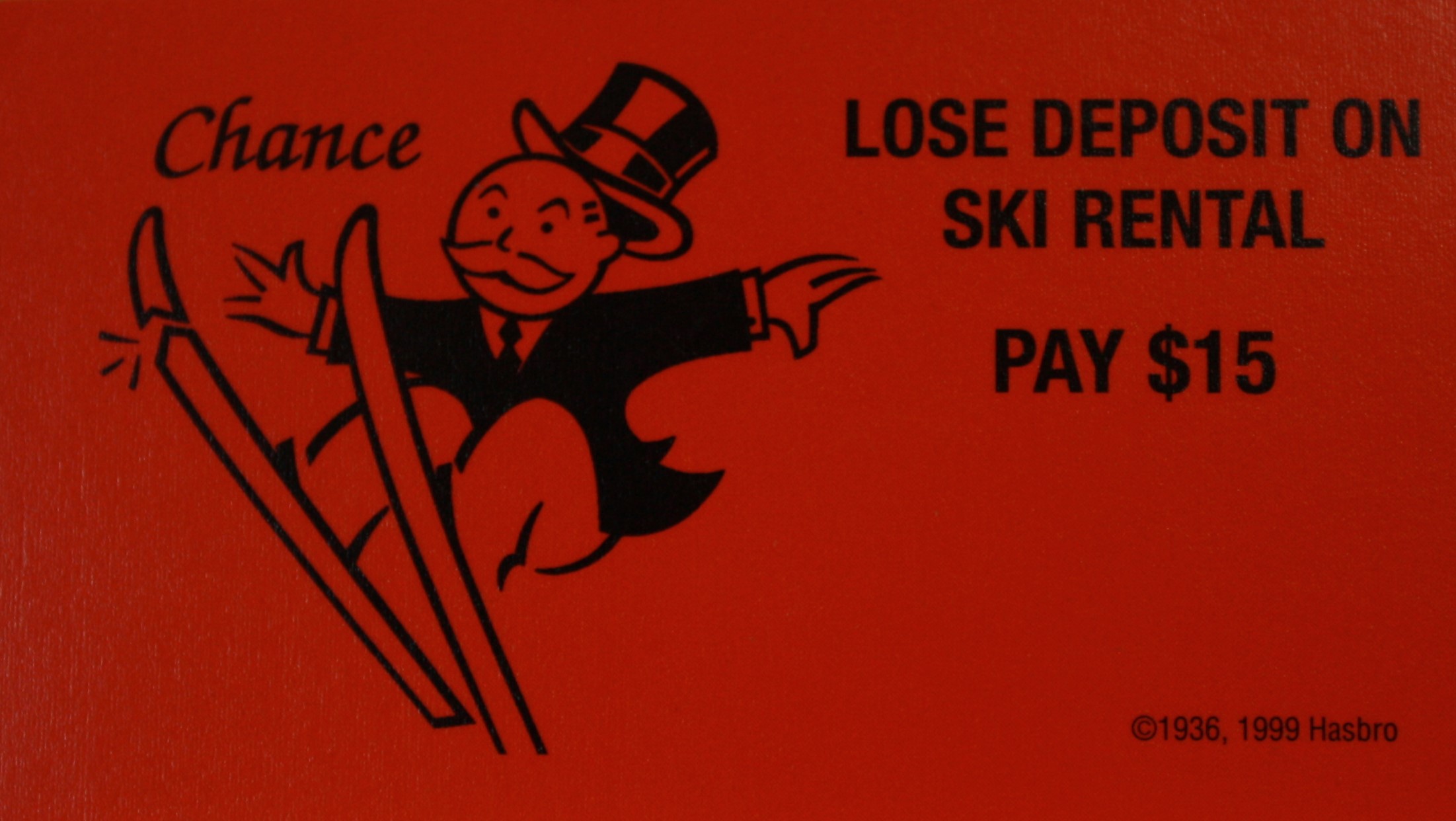 PARTS ONLY - Monopoly 2000 Millennium Board Game - #1 Chance Card Only
