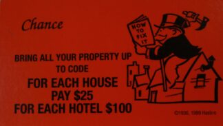 PARTS ONLY - Monopoly 2000 Millennium Board Game - #16 Chance Card Only