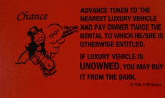 PARTS ONLY - Monopoly 2000 Millennium Board Game - #6 Chance Card Only