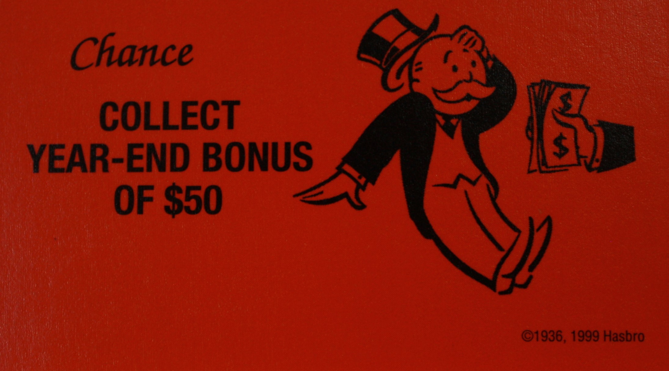 PARTS ONLY - Monopoly 2000 Millennium Board Game - #8 Chance Card Only