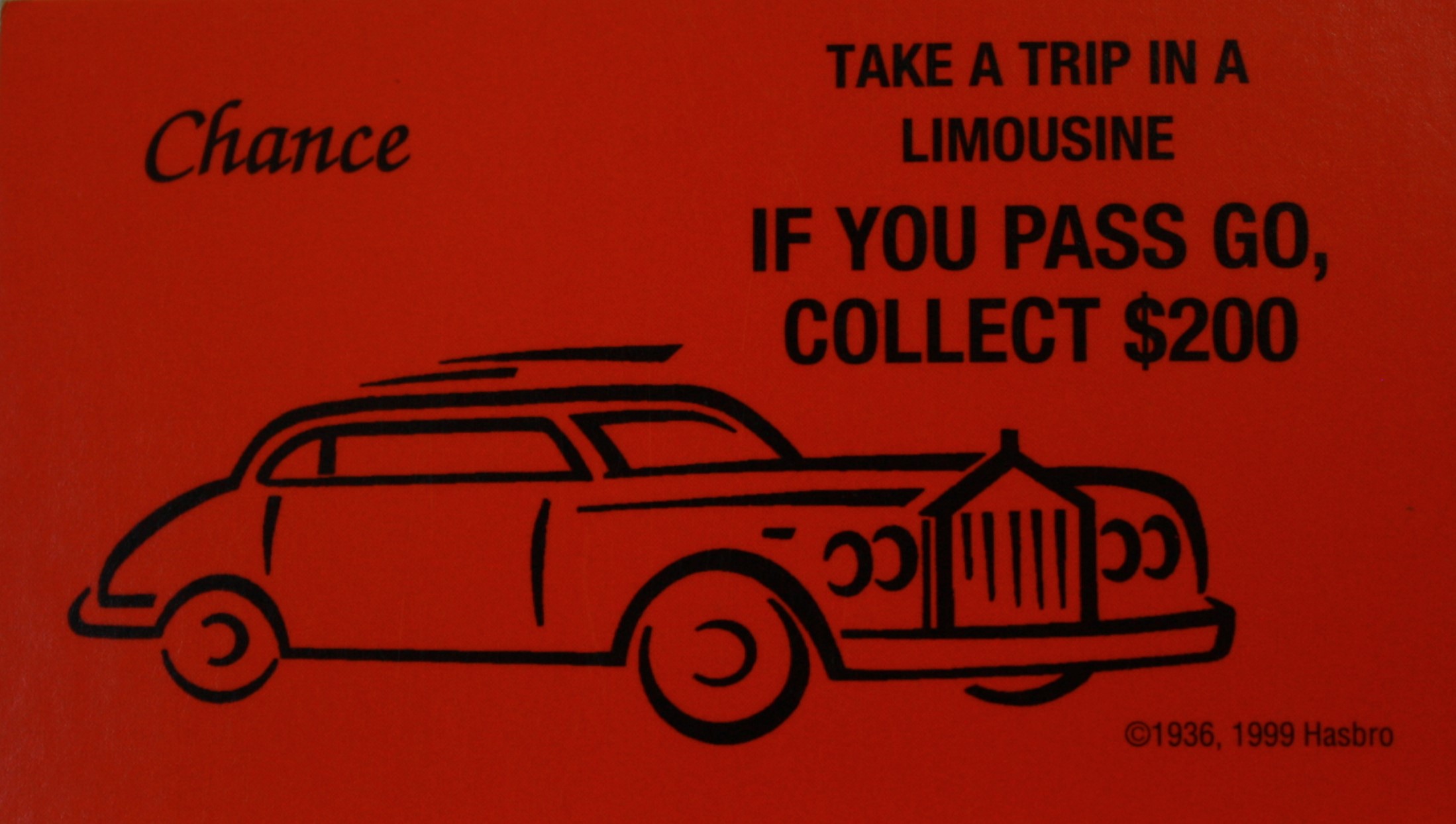 PARTS ONLY - Monopoly 2000 Millennium Board Game - #9 Chance Card Only